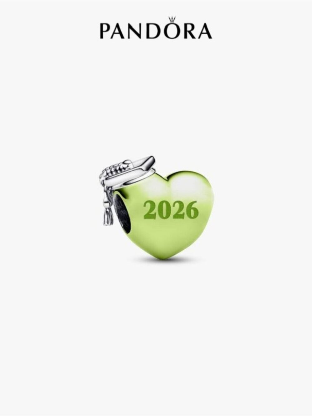 Pandora Graduation 2026 Green Heart Charm